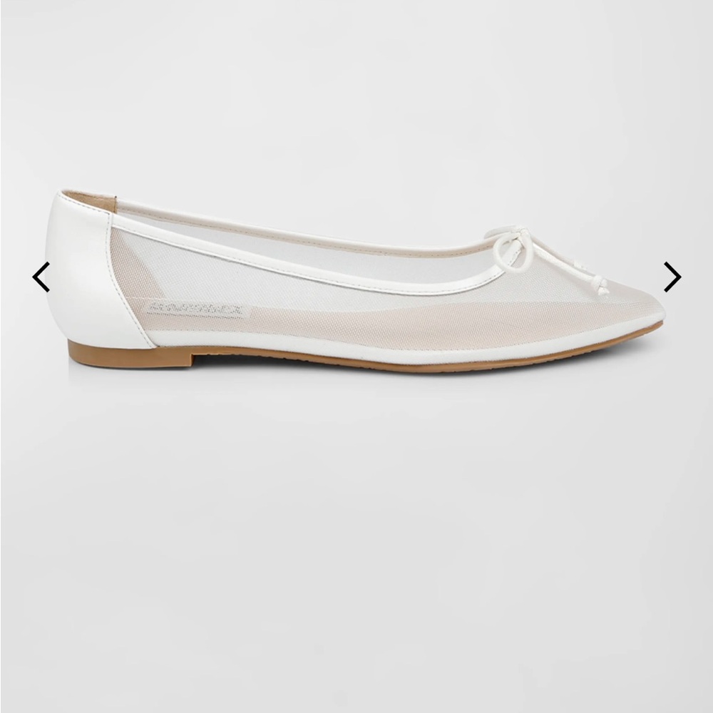 Badgley Mischka Cam Mesh Leather Bow Ballerina Flats size 7